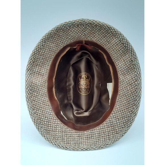 Vintage Knox New York Brown Leather Hat. Cuba/Mafia Gangster Hat. Size 7¼ - 7.25 - Picture 8 of 11